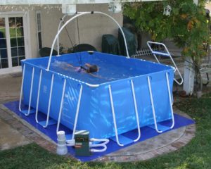 above ground pool exercising